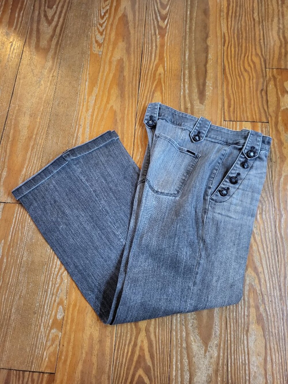 WHBM Size 14 Sailor Front High Rise Wide Leg Trouser Jeans